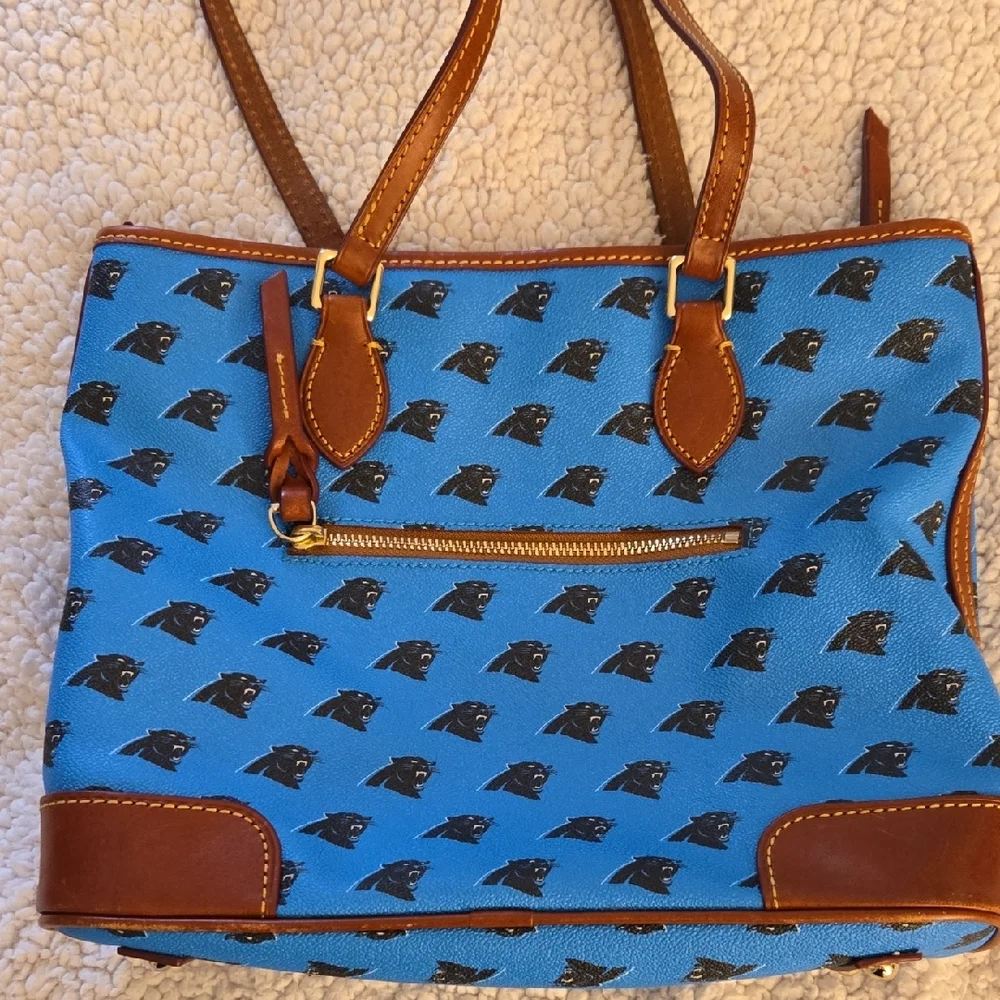 Dooney & Bourke Blue and Brown Carolina Panthers Structured Tote - Picture 4 of 12